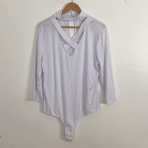 New York & Company Tops - New York and Company white bodysuit size XXL